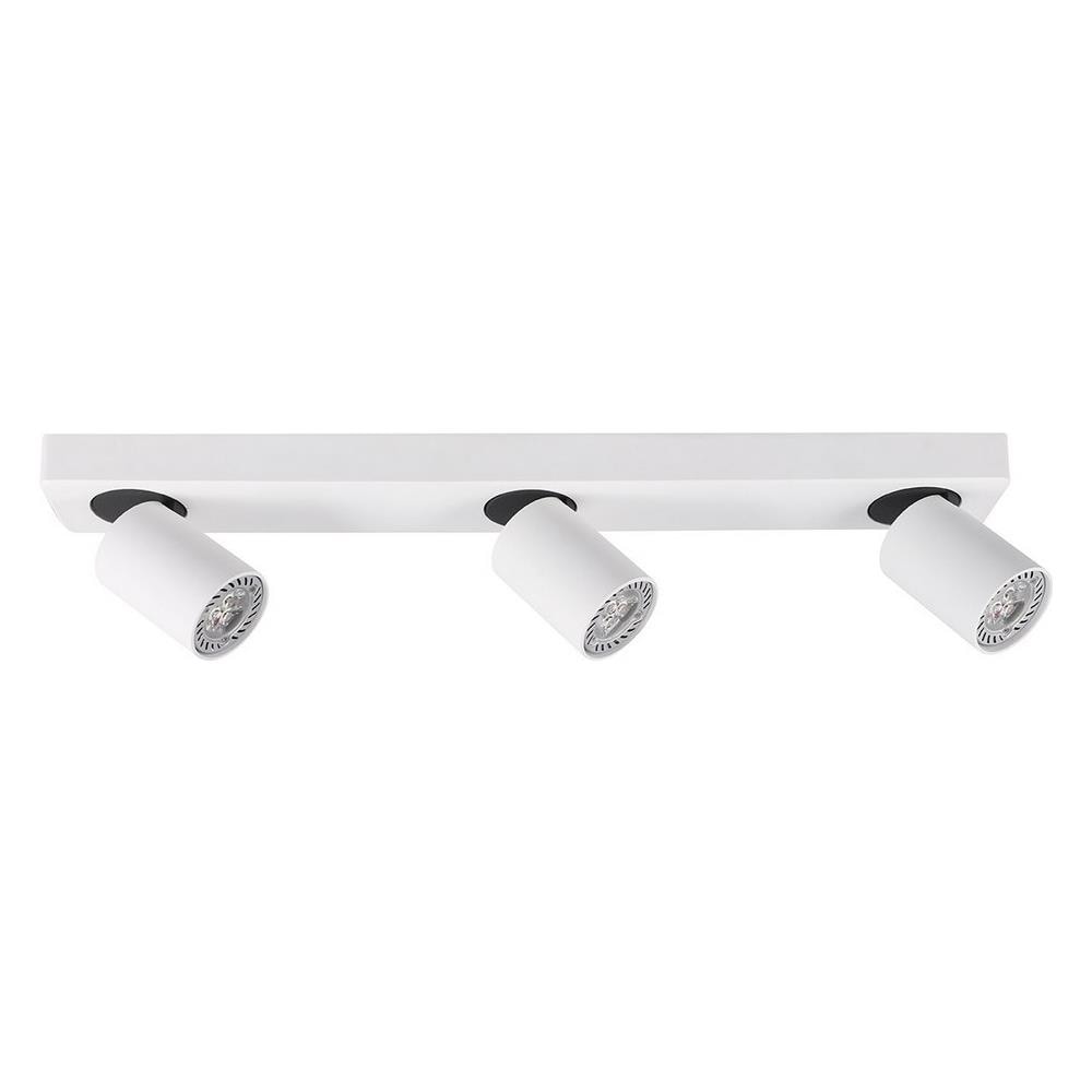 Faretti Moderni Bianco, Nero 3 Luci Con Alluminio, Paralume Bianco, Gu10 - Foto 1