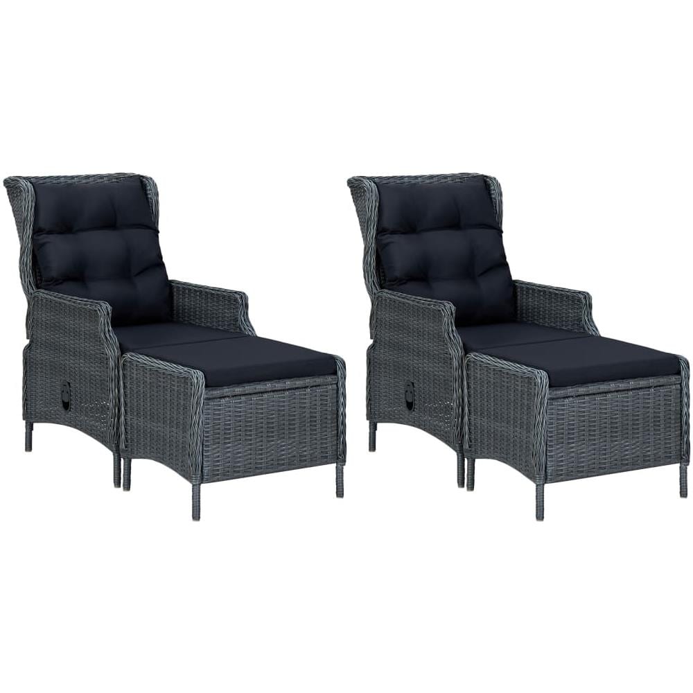 Set Mobili Da Pranzo Per Giardino 7 Pz Grigio Scuro - Foto 3