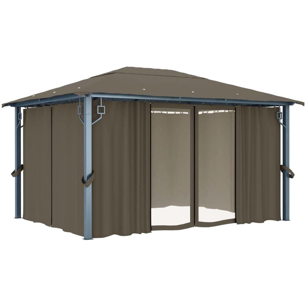 Gazebo Con Tenda 400x300 Cm Grigio Talpa In Alluminio - Foto 2