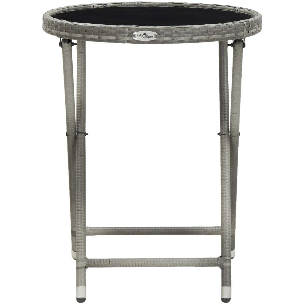 Set Bistrot Giardino 3 Pz Polyrattan E Vetro Temperato Grigio - Foto 10