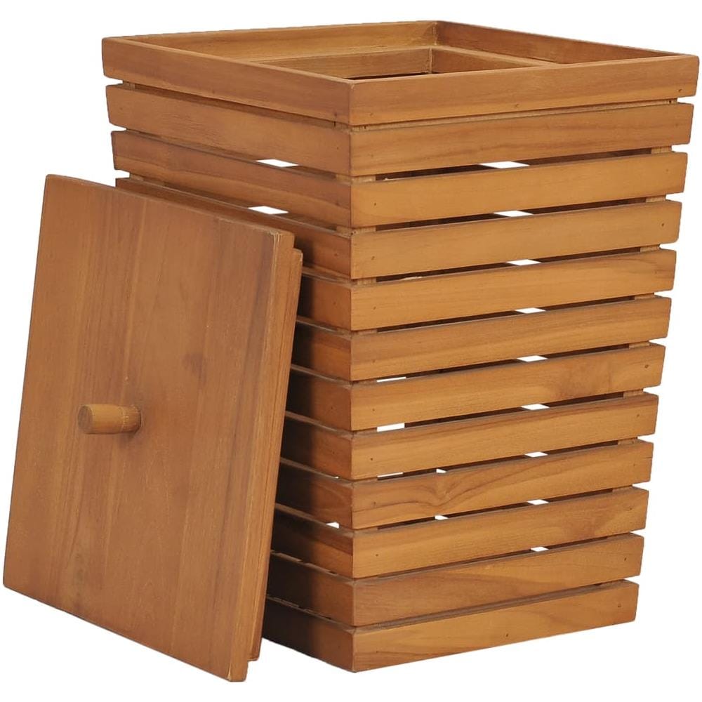 Cesto Portabiancheria 30x30x45 Cm In Massello Di Teak - Foto 2
