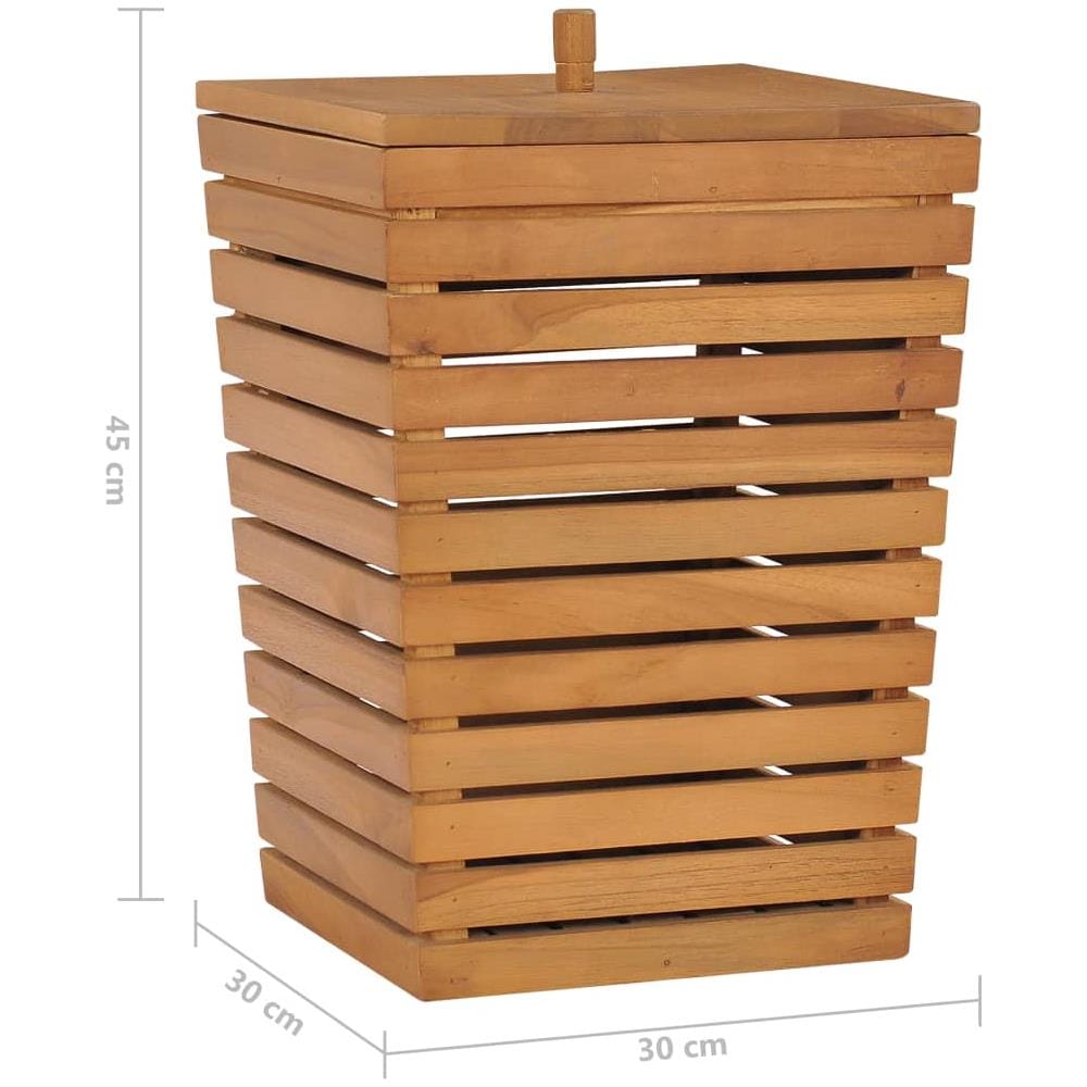 Cesto Portabiancheria 30x30x45 Cm In Massello Di Teak - Foto 7