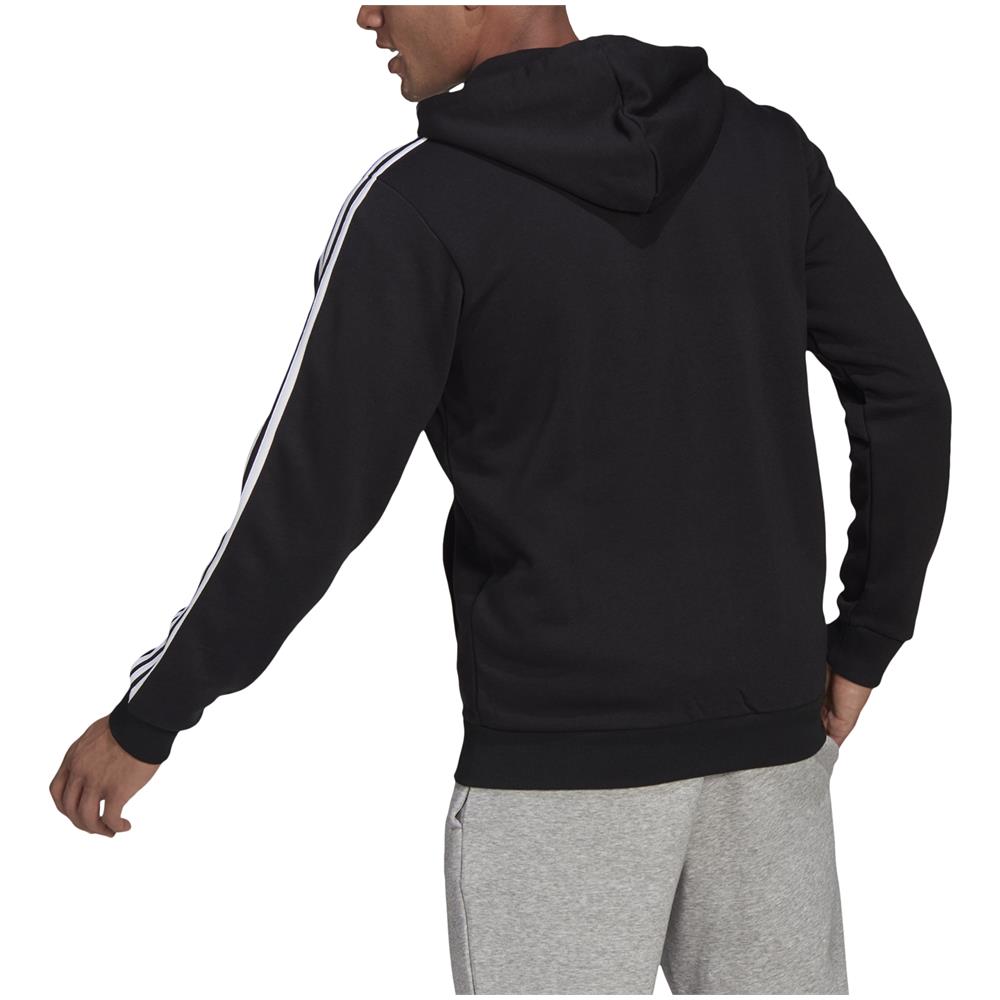 Felpa Da Uomo Con Cappuccio E Zip Essentials 3-stripes Nera Taglia S Codice Gk9051 - Foto 2