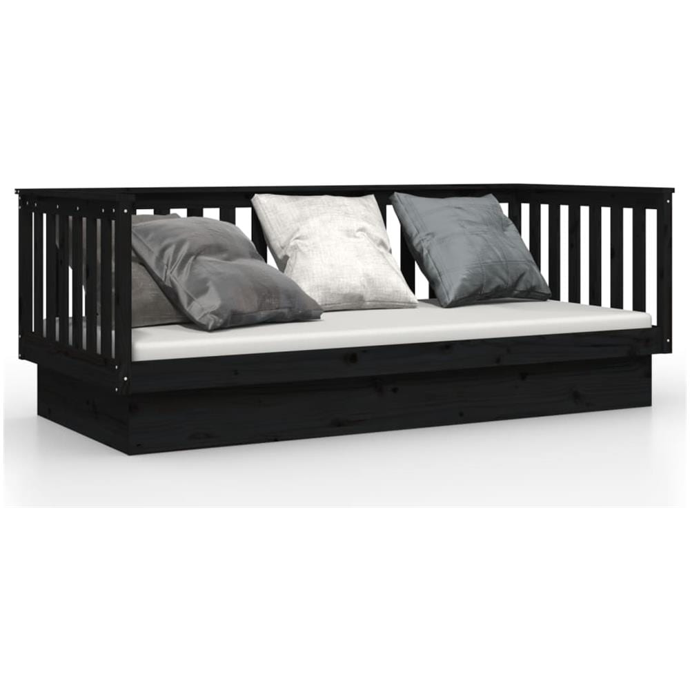 Dormeuse Nera 100x200 Cm In Legno Massello Di Pino - Foto 2