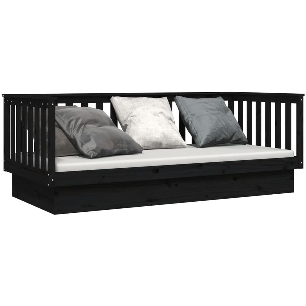 Dormeuse Nera 100x200 Cm In Legno Massello Di Pino - Foto 3