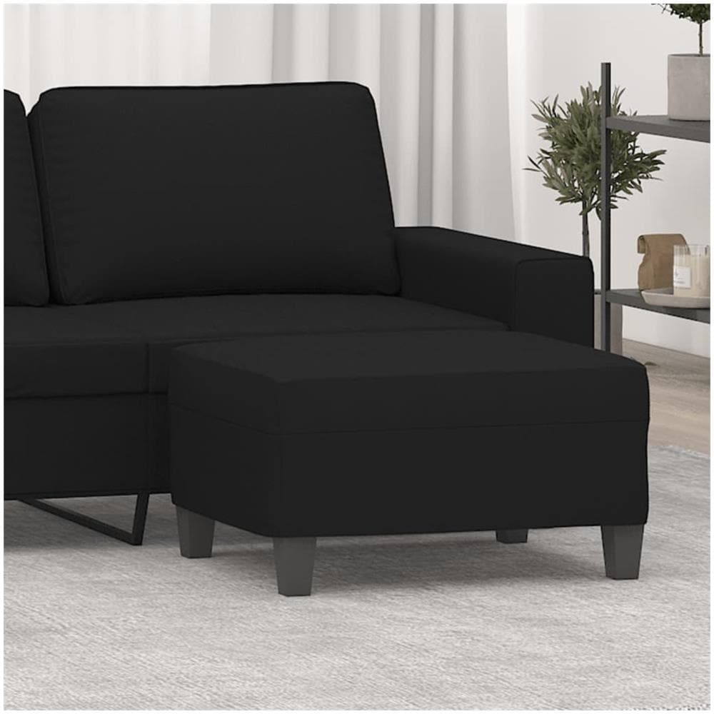 Poggiapiedi Nero 70x55x41 Cm In Tessuto Microfibra - Foto 1