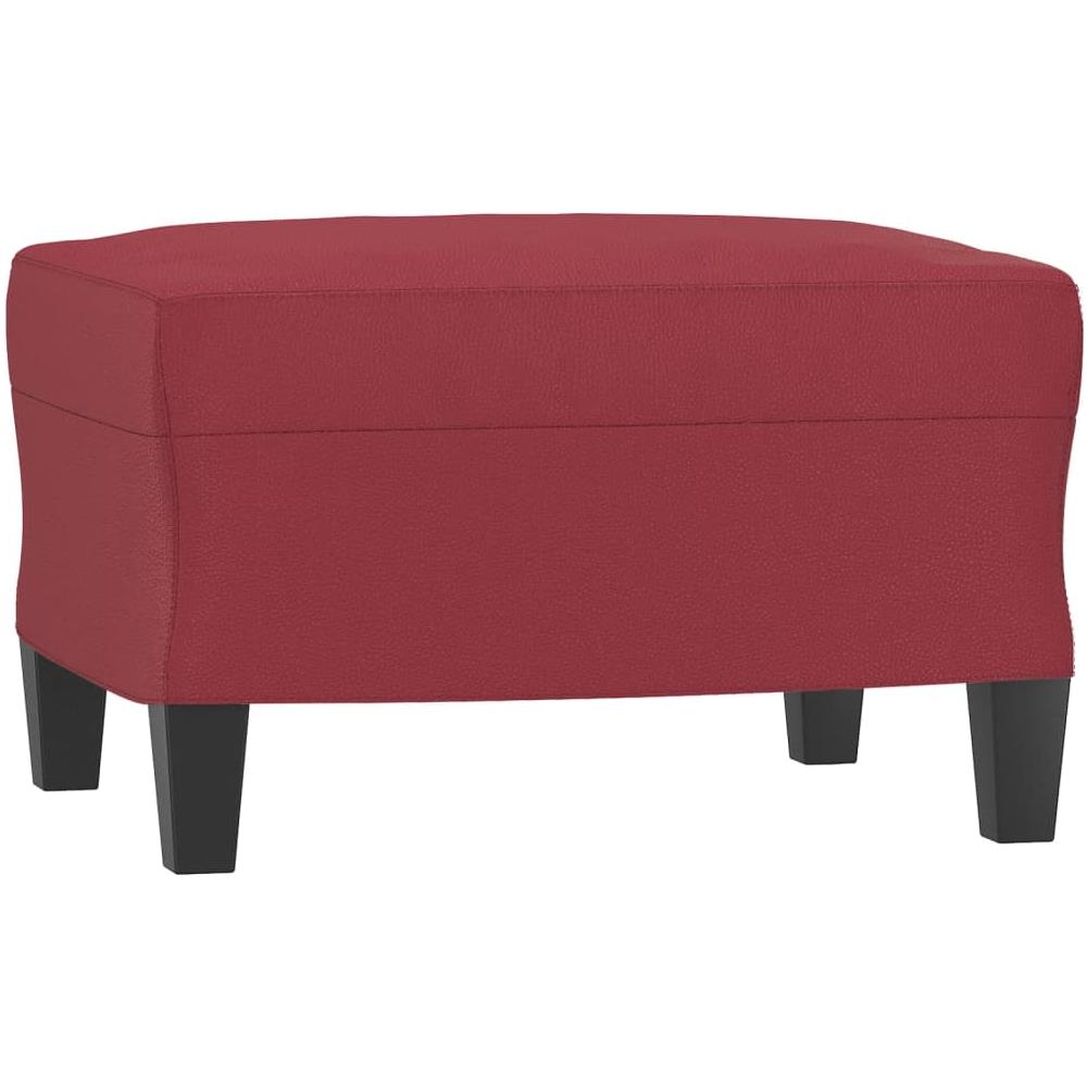 Poggiapiedi Rosso Vino 60x50x41 Cm In Similpelle - Foto 2