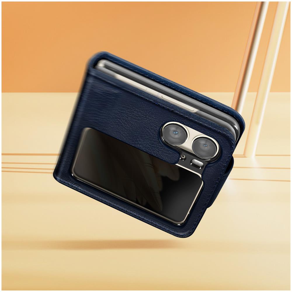 Cover Per Oppo Find N2 Flip Con Linguetta Magnetica Chesterfield Blu - Foto 5