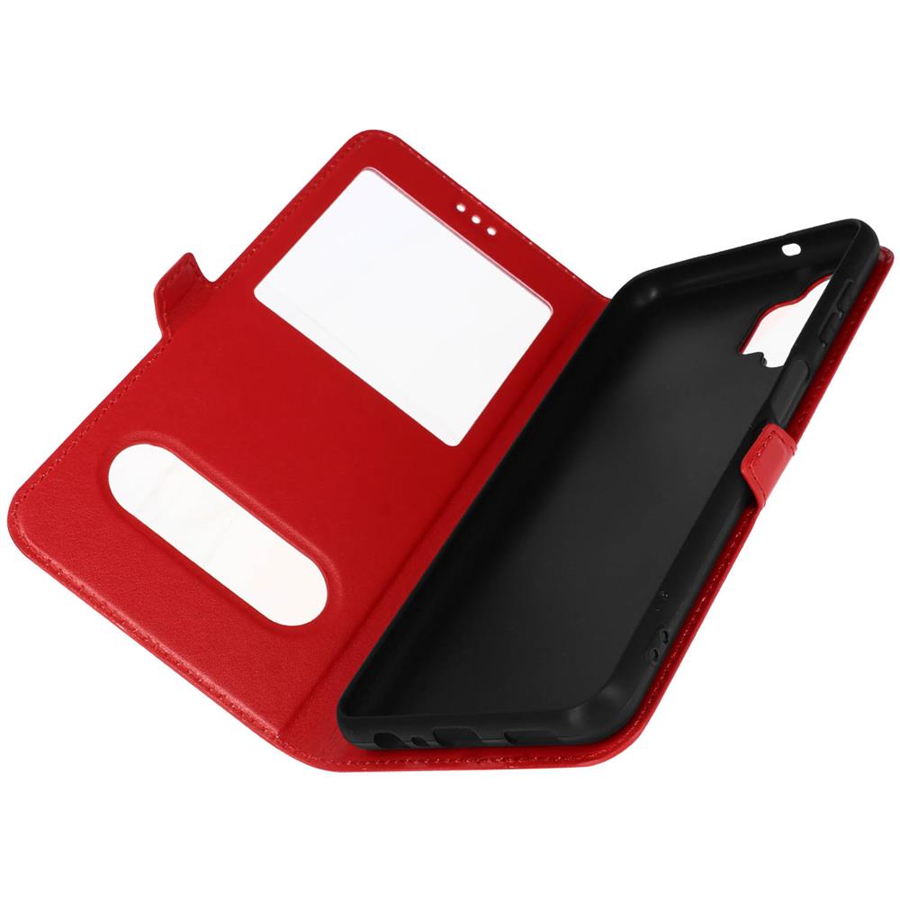 Custodia Per Samsung Galaxy A13 5g E A04s Doppia Finestra Supporto Video Rossa - Foto 5