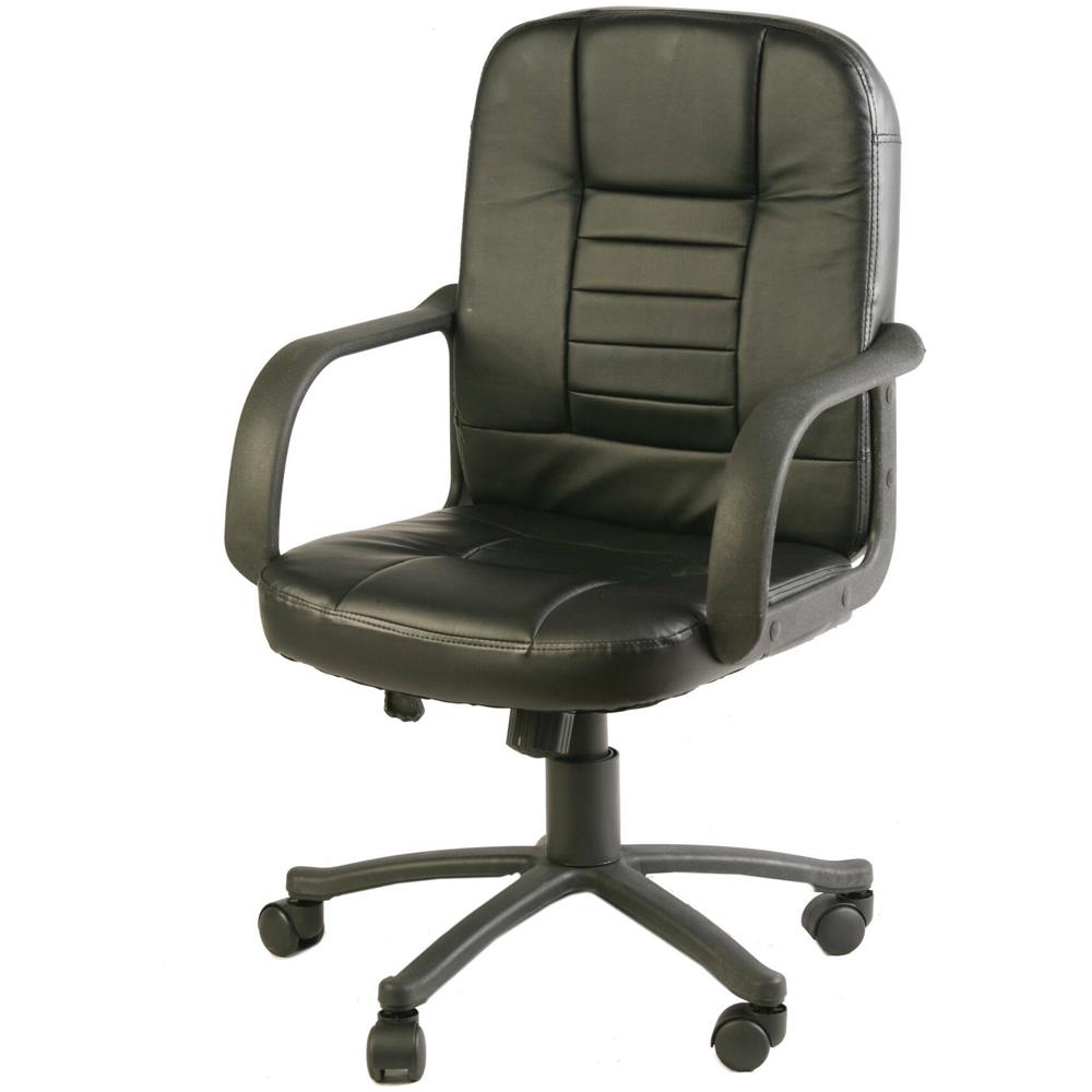 Sedia Da Ufficio Shepparton, Poltrona Direzionale Con Braccioli, Sedia Ergonomica Da Ufficio, Nero, 56x59h88/99 Cm - Foto 1