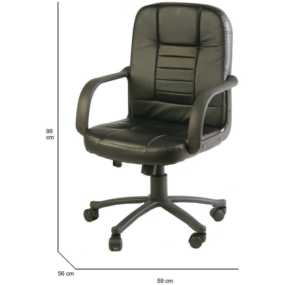 Sedia Da Ufficio Shepparton, Poltrona Direzionale Con Braccioli, Sedia Ergonomica Da Ufficio, Nero, 56x59h88/99 Cm - Foto 2