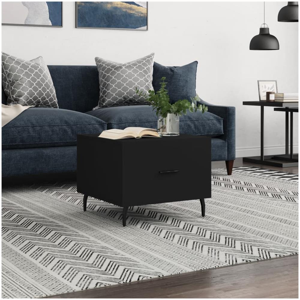 Tavolino Da Salotto Nero 50x50x40 Cm In Legno Multistrato - Foto 1