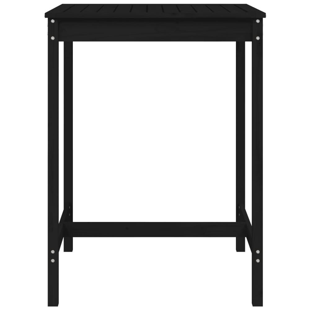Tavolo Da Giardino Nero 82,5x82,5x110cm Legno Massello Di Pino - Foto 2