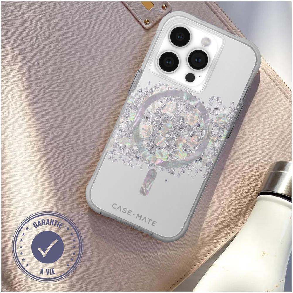 Cover Magsafe Per Iphone 15 Pro Silicone Paillette Bianca Case Mate Karat - Foto 2