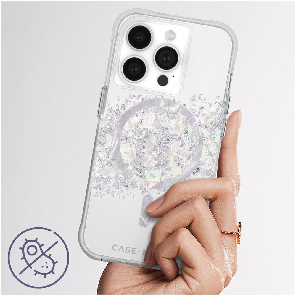 Cover Magsafe Per Iphone 15 Pro Silicone Paillette Bianca Case Mate Karat - Foto 5