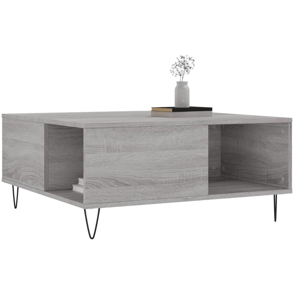 Tavolino Salotto Grigio Sonoma 80x80x36,5 Cm Legno Multistrato - Foto 3