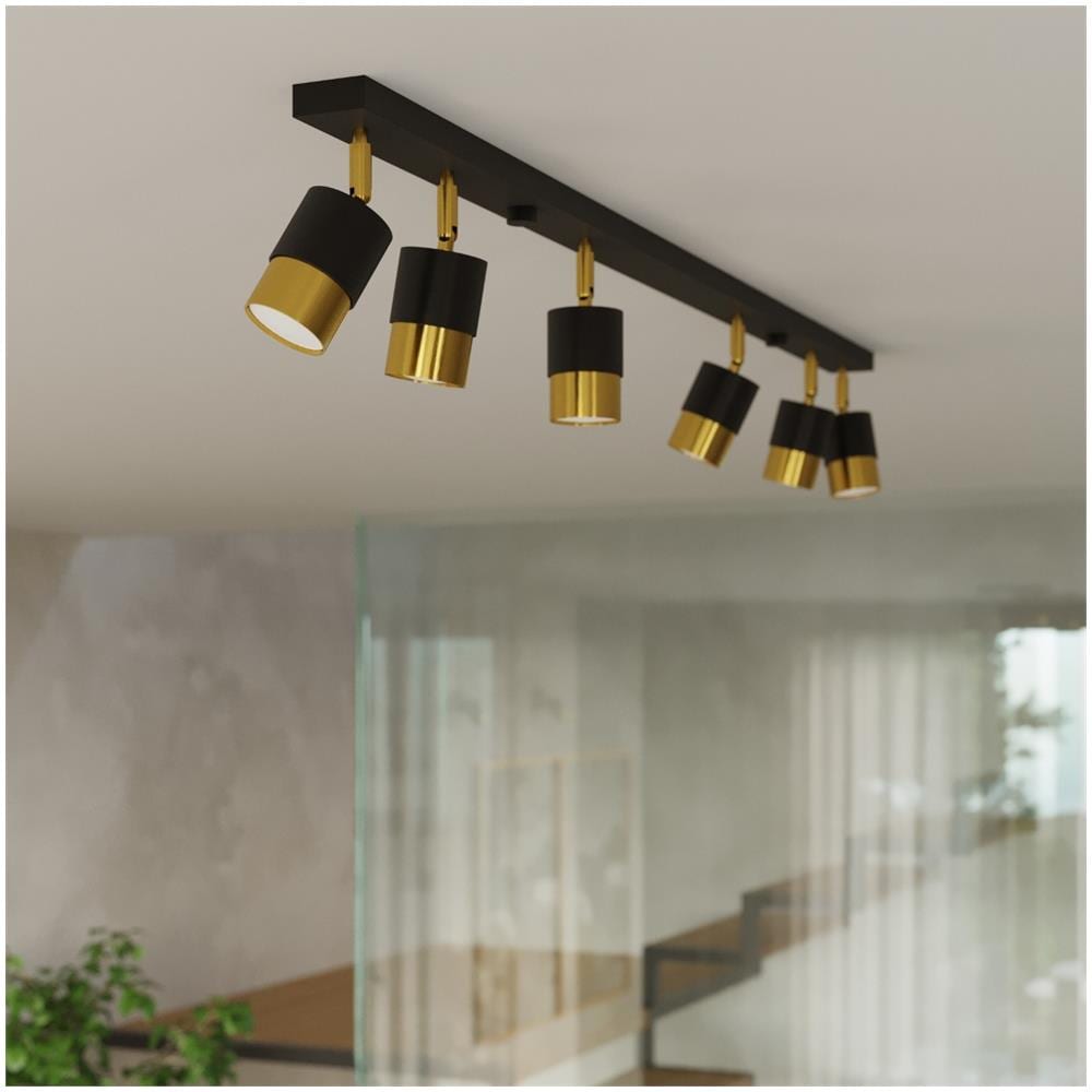 Lampada Da Parete Nero Nero /oro Sl. 1069 - Moderno Lampade Da Parete Oro Nero 16x8x17.5 Cm - Foto 1