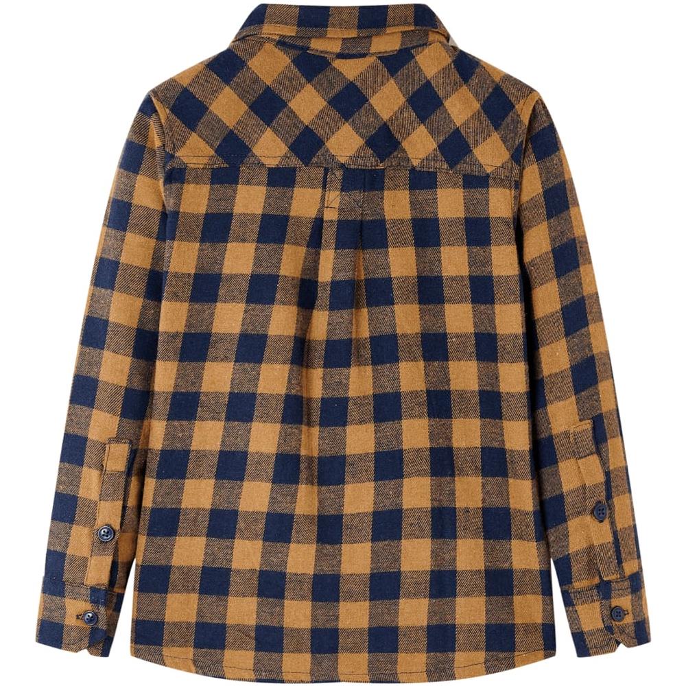 Camicia A Quadri Da Bambino Cognac E Blu 116 - Foto 2