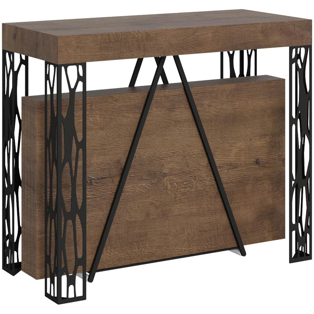 Consolle allungabile 90x40/300 cm Kerpa noce telaio antracite - Foto 1