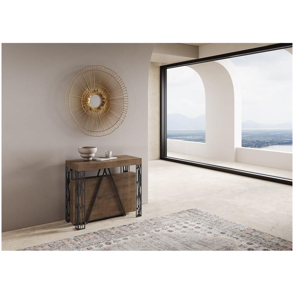 Consolle allungabile 90x40/300 cm Kerpa noce telaio antracite - Foto 2