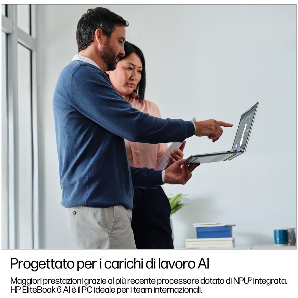 EliteBook 6 G1i AI Intel Core Ultra 7 255U Computer portatile 33,8 cm (13.3") WUXGA 16 GB DDR5-SDRAM 512 GB SSD Wi-Fi 6E (802.11ax) Windows 11 Pro AI PC Argento - Foto 2