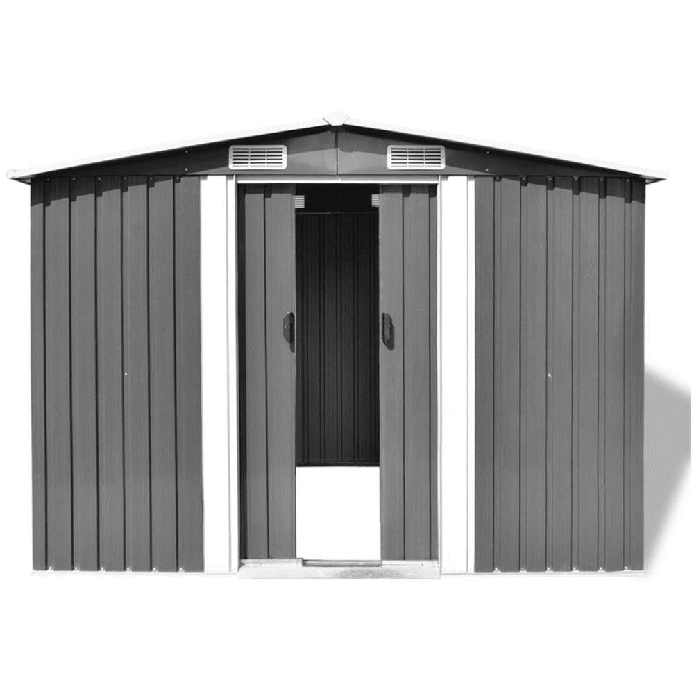 Capanno per Attrezzi in Metallo Grigio 257x205x178 cm - Foto 8