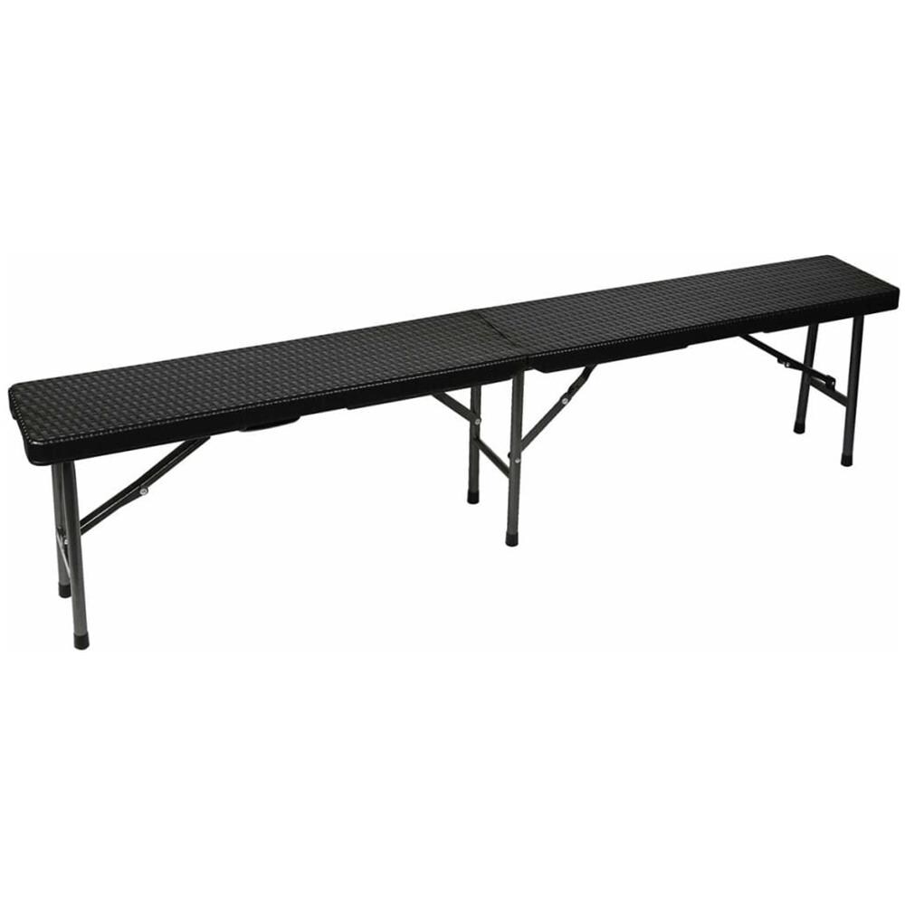 Panca Pieghevole Con Effetto Vimini Nera Fp160r - Foto 1