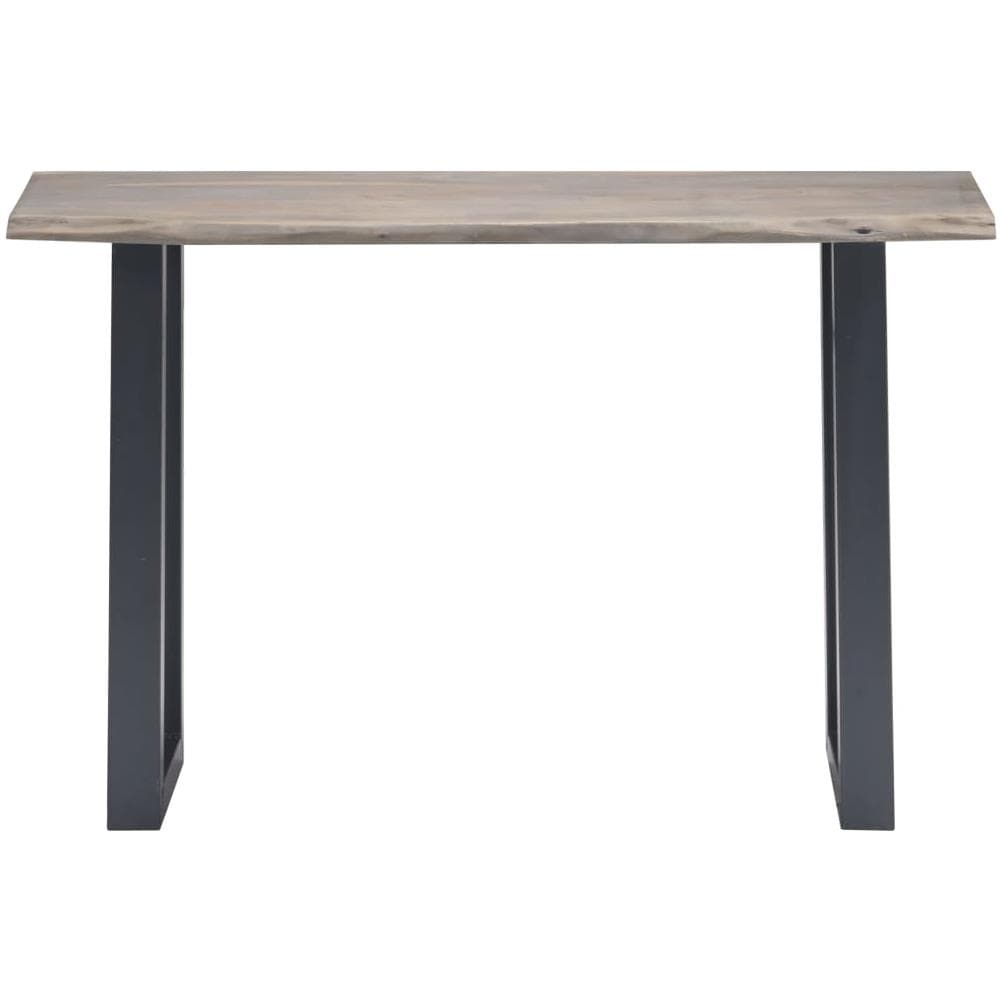 Tavolo Consolle Grigio 115x35x76 Cm Massello D'acacia E Ferro - Foto 2