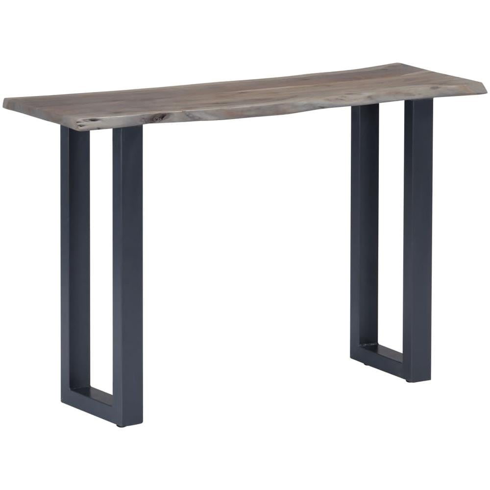 Tavolo Consolle Grigio 115x35x76 Cm Massello D'acacia E Ferro - Foto 15