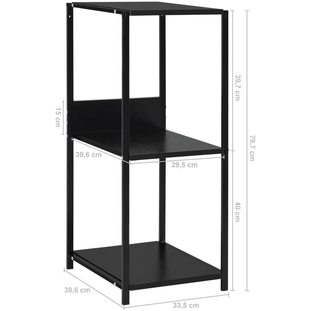 Scaffale Libri Piccolo Dritto Nero 33,5x39,6x79,7cm Multistrato - Foto 7