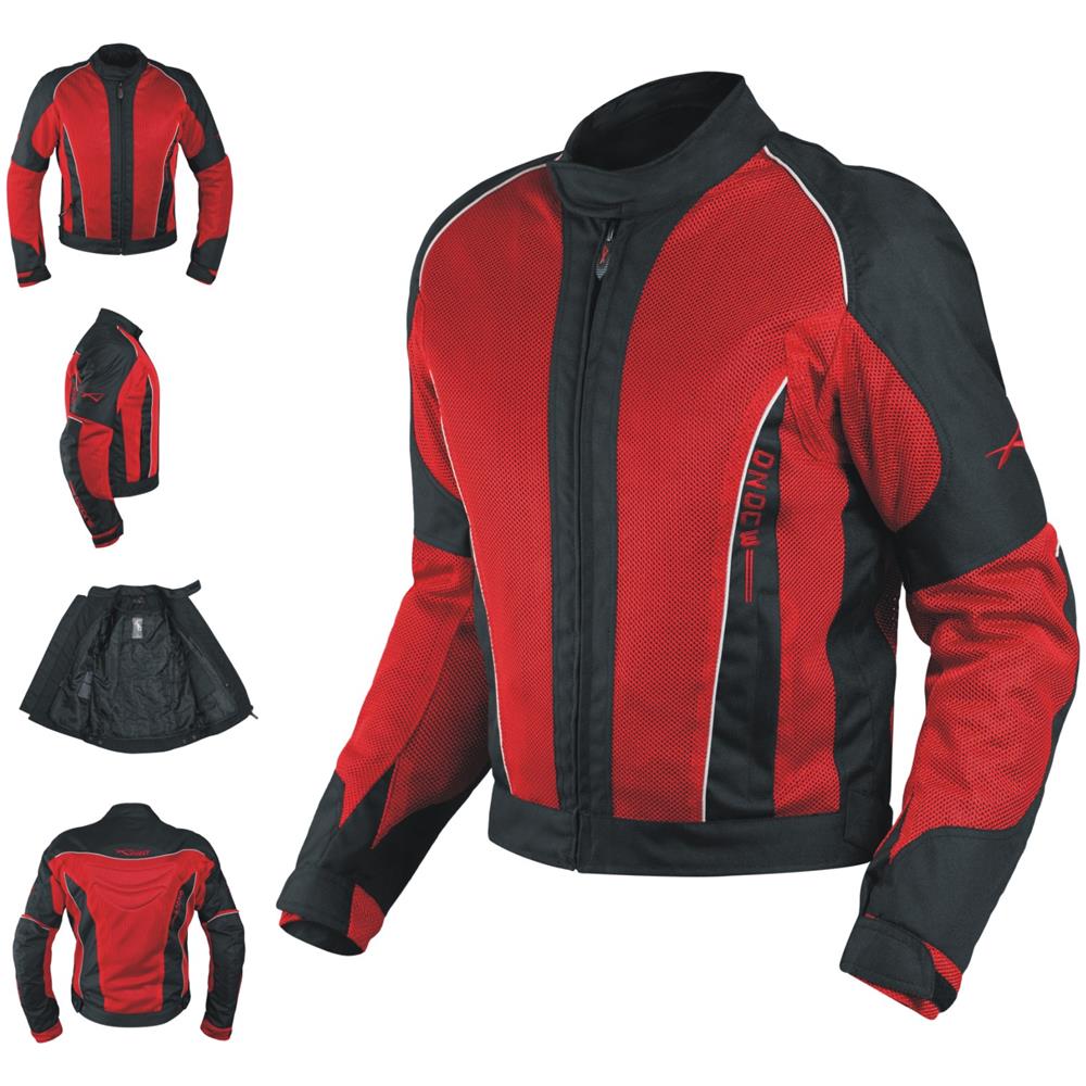 Giacca Mesh Traforato Traspirante Tessuto Tecnico Moto Touring Sport Rosso Xl - Foto 1