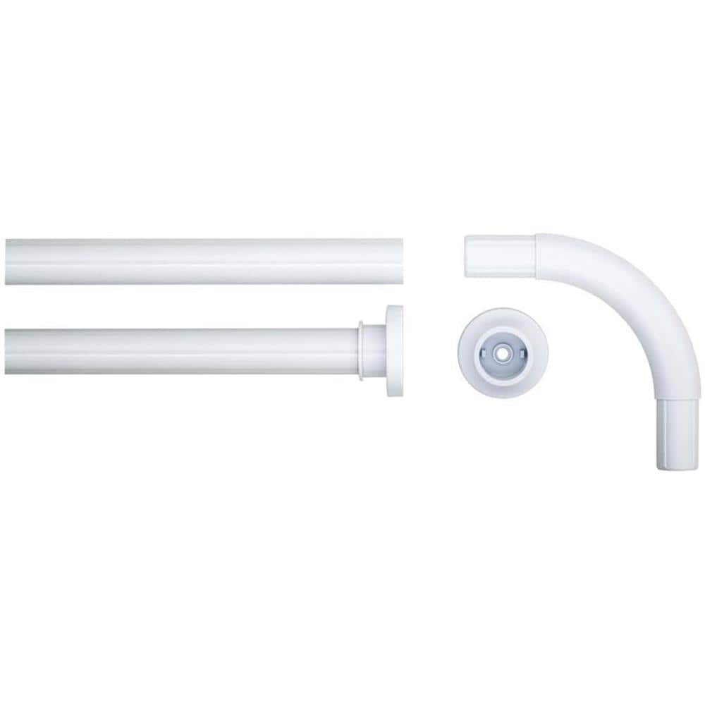 Set Barra Angolare per Tenda Doccia 90x90 cm Bianca - Foto 1