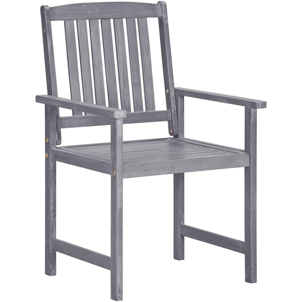 Sedie da Giardino 4 pz in Legno Massello di Acacia Grigio - Foto 3