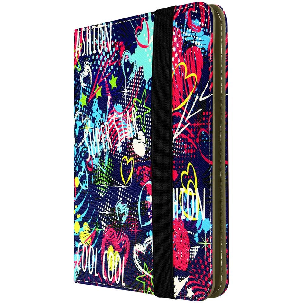 Custodia Tablet 10 Pollici Funzione Stand Con Elastico Design Graffiti - Foto 5