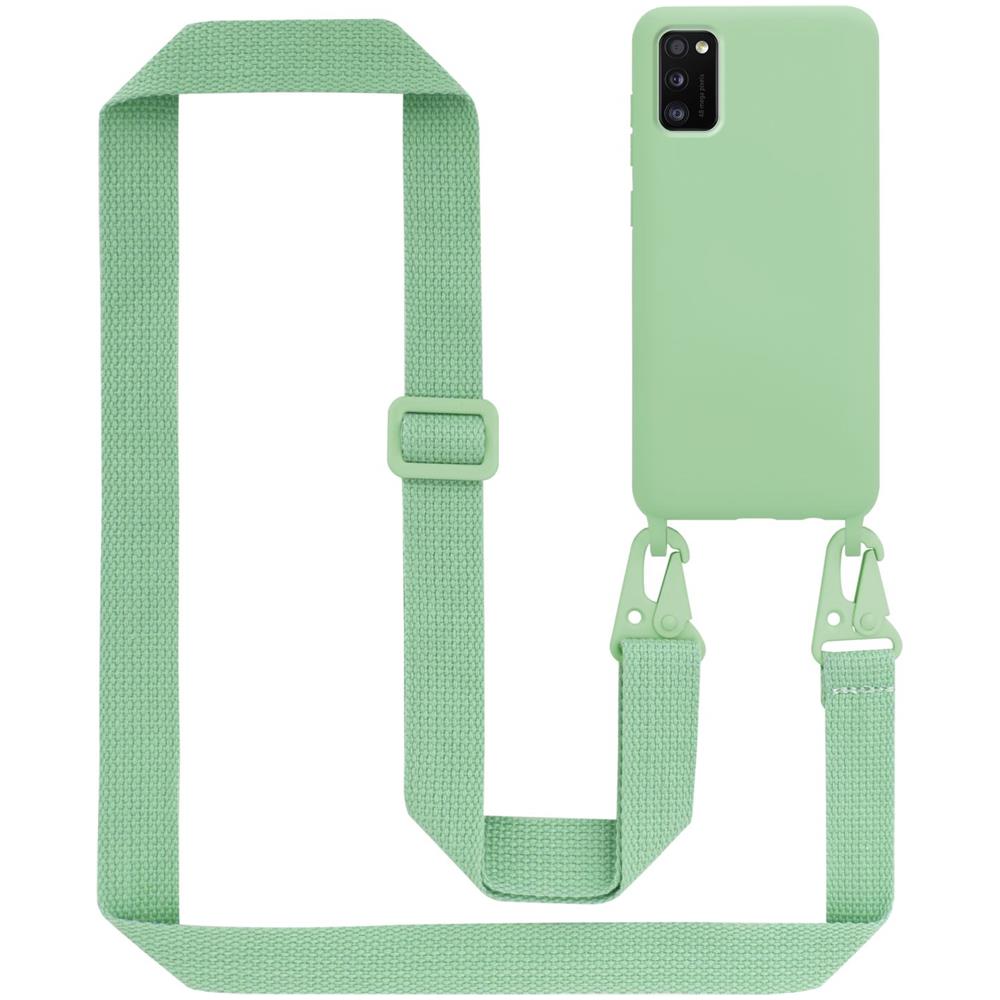 Catena Di Telefoni Cellulari Compatibile Con Samsung Galaxy A41 In Liquid Verde Chiaro - Coperchio Di Protezione In Silicone Con Cordino Regolabile In Lunghezza - Foto 1