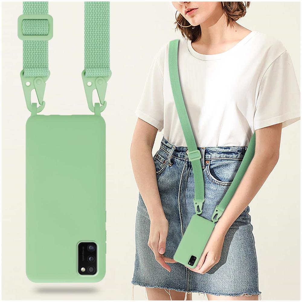 Catena Di Telefoni Cellulari Compatibile Con Samsung Galaxy A41 In Liquid Verde Chiaro - Coperchio Di Protezione In Silicone Con Cordino Regolabile In Lunghezza - Foto 6