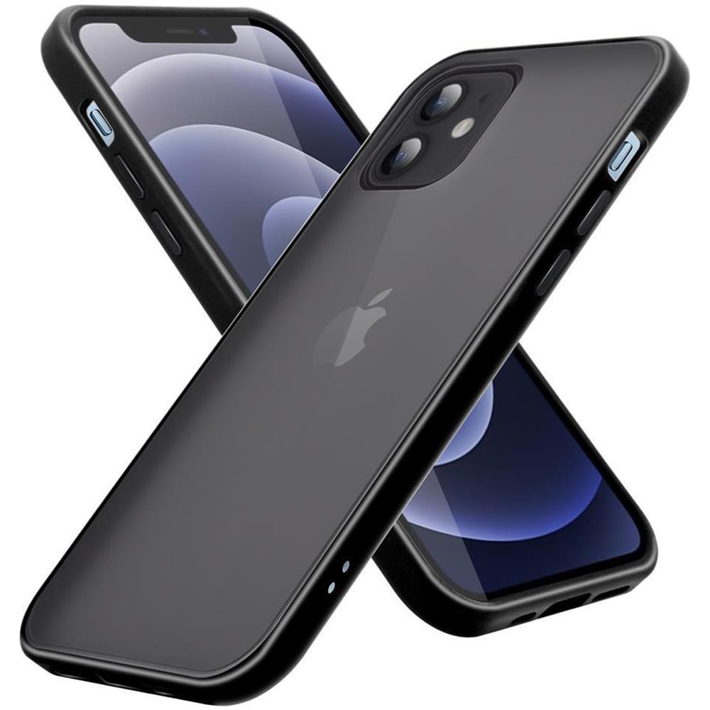 Custodia Compatibile Con Apple Iphone 12 Pro Max (6,7"" Zoll) In Opaco Noir - Coperchio Protettivo Ibrido Con Interno In Silicone Tpu E Retro In Plastica Opaca - Foto 1