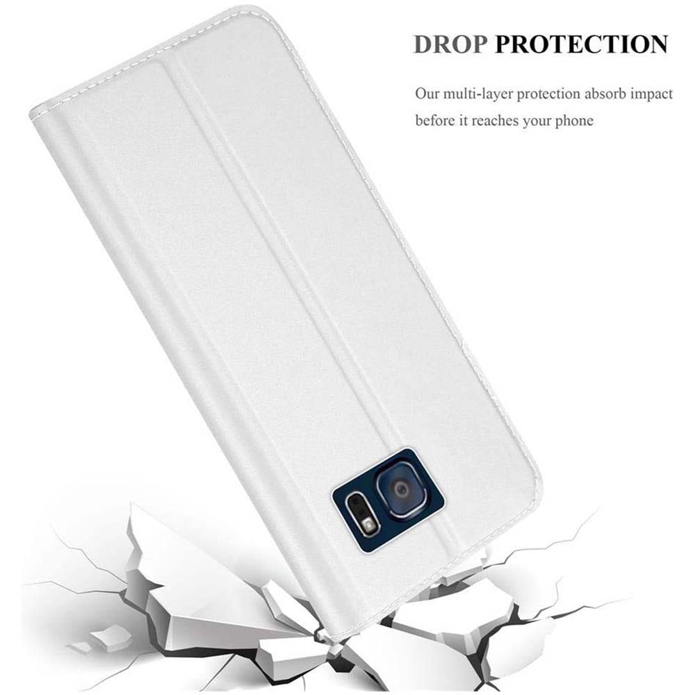 Custodia Compatibile Con Samsung Galaxy Note 5 In Classy Argento - Coperchio Protettiva Con Chiusura Magnetica, Funzione Stand E Tasca Per Le Carte - Foto 8