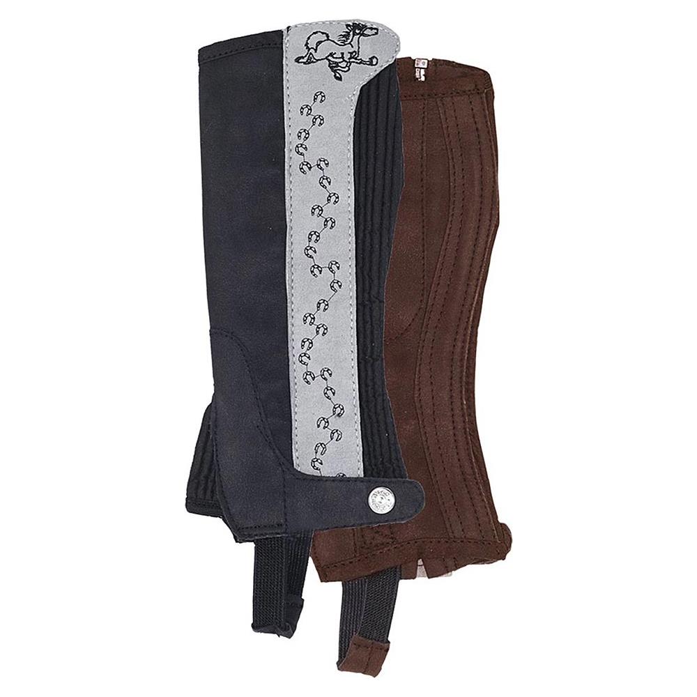 Gambali Da Equitazione Bambino In Morbido Materiale Scamosciato Modello Amara Con Zip E Fascia Elastica A Contrasto 12 Anni - Foto 1