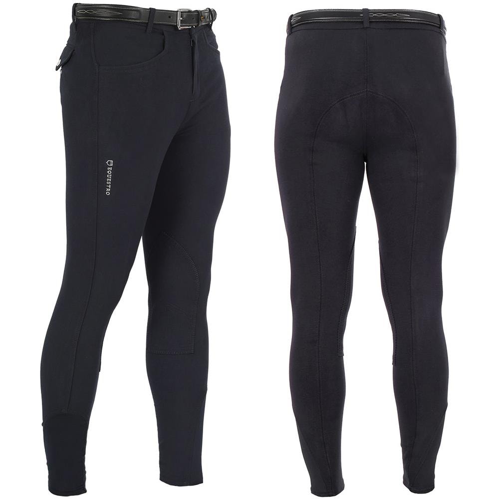 Pantalone Equitazione Uomo Crono A Vita Bassa In Cotone Elasticizzato 48 - Foto 1