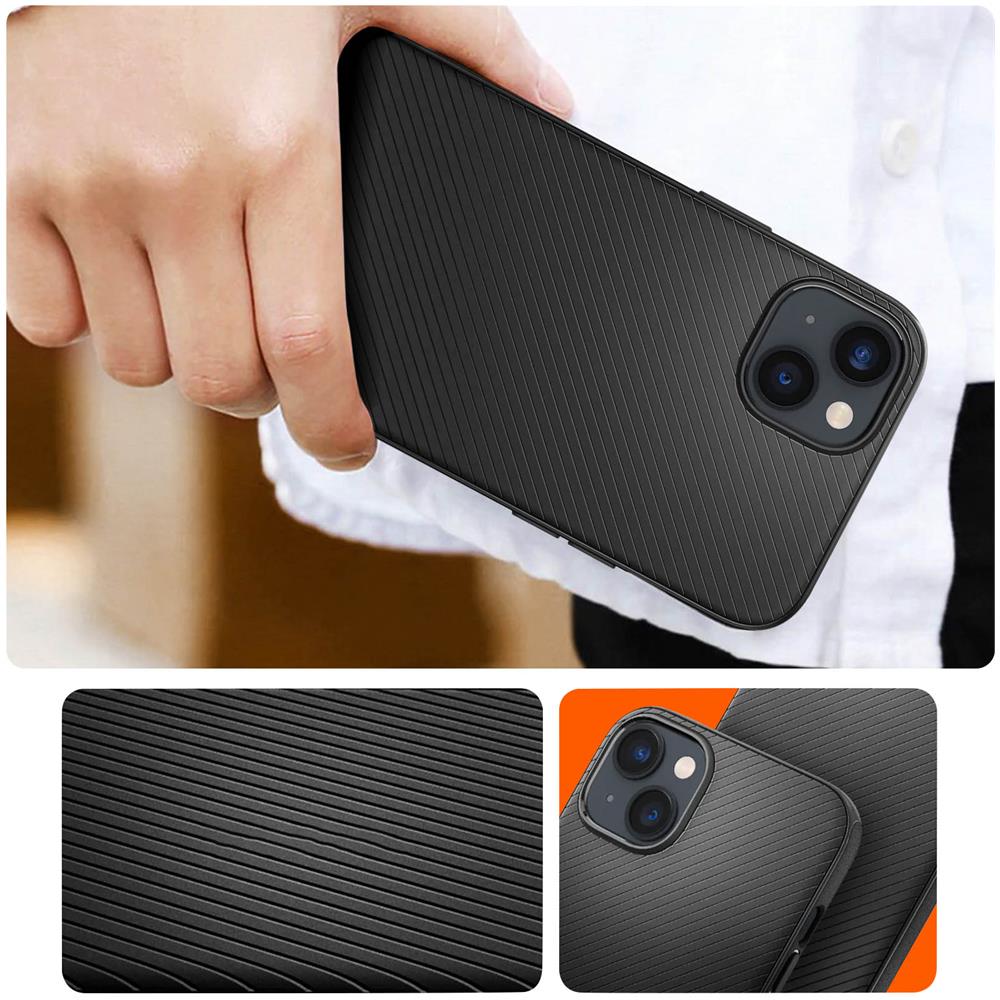 Cover Magsafe Spigen Mag Armor Magfit Per Iphone 14 Ecopelle Striata Nera - Foto 2