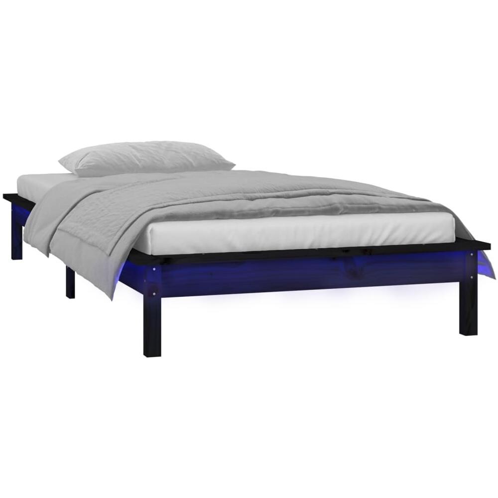 Giroletto con LED Nero 100x200 cm in Legno Massello - Foto 3