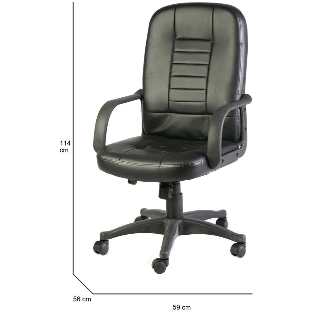 Sedia Da Ufficio Shepparton, Poltrona Direzionale Con Braccioli, Sedia Ergonomica Da Ufficio, Nero, 56x59h104/114 Cm - Foto 2