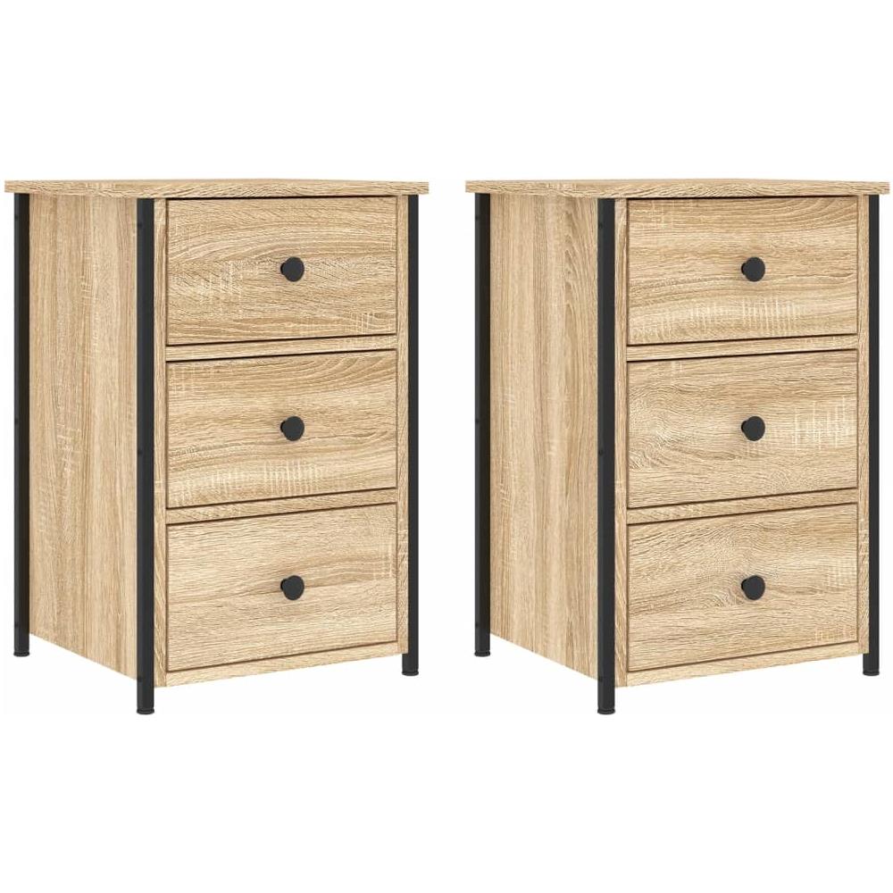 Comodini 2 Pz Rovere Sonoma 40x36x60 Cm In Legno Multistrato - Foto 2