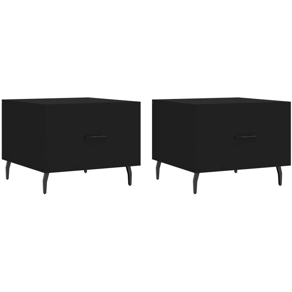 Tavolini Da Salotto 2 Pz Neri 50x50x40 Cm In Legno Multistrato - Foto 2
