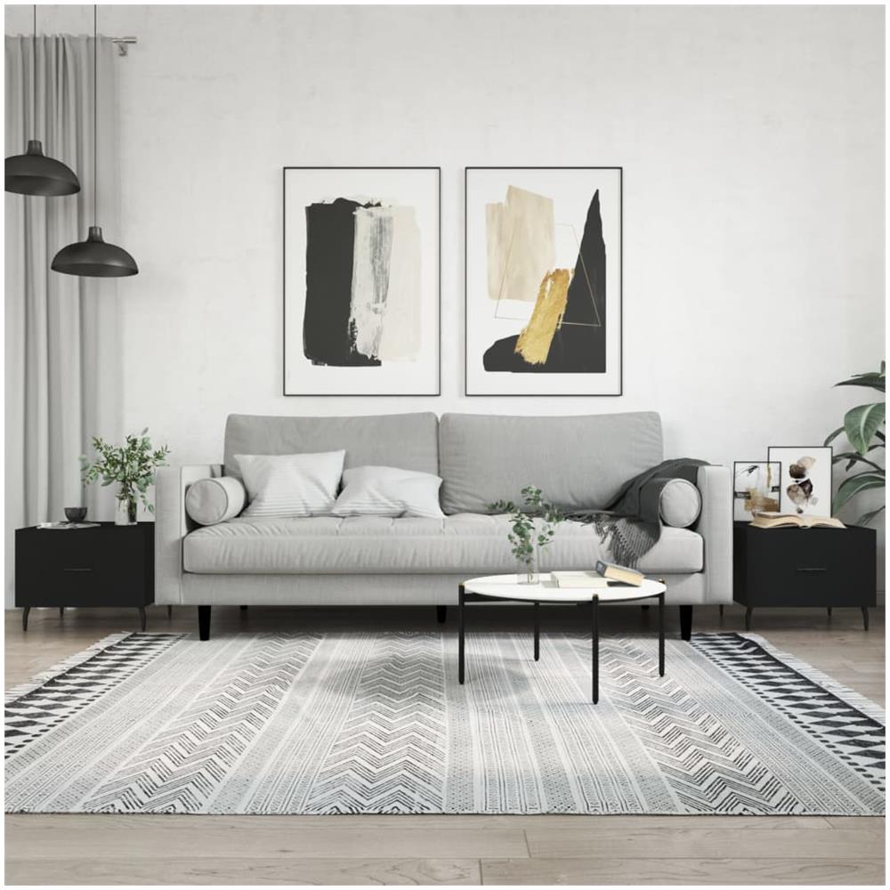 Tavolini Da Salotto 2 Pz Neri 50x50x40 Cm In Legno Multistrato - Foto 1