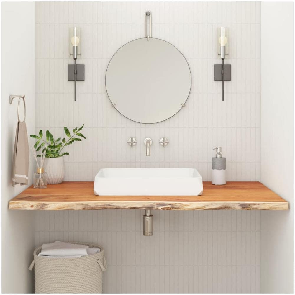 Piano Bagno 140x60x2,5 Cm Rettangolare Legno Massello Di Acacia - Foto 1