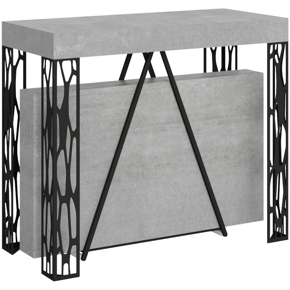 Consolle allungabile 90x40/300 cm Kerpa cemento telaio antracite - Foto 1