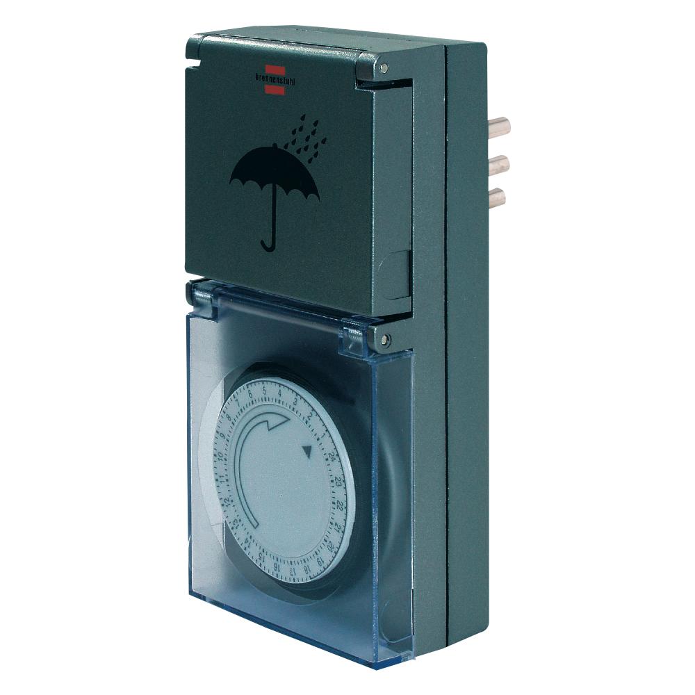 Timer meccanico giornaliero MMZ 44 presa italiana 10/16A IP 44 resistente agli spruzzi di acqua - Foto 1