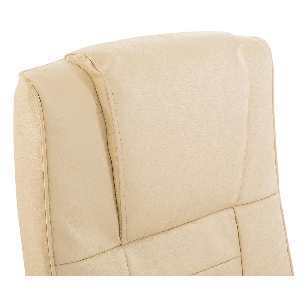 Poltrona Ufficio Massaggiante E Riscaldante Pelle Beige Diamond - Foto 2